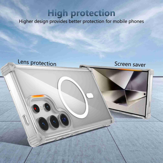 For Samsung Galaxy S24+ 5G Transparent MagSafe Magnetic Phone Case(Transparent)