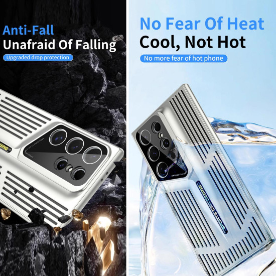 For Samsung Galaxy S23 5G Blade Cooling PC Full Coverage Phone Case(Graphite Black)