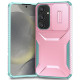 For Samsung Galaxy S25+ 5G / S24+ 5G Sliding Camshield Phone Case(Pink + Grey Green)