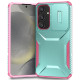For Samsung Galaxy S25+ 5G / S24+ 5G Sliding Camshield Phone Case(Grey Green + Pink)
