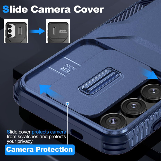 For Samsung Galaxy S25+ 5G / S24+ 5G Sliding Camshield Phone Case(Blue)