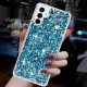 For Samsung Galaxy S23+ 5G Transparent Frame Glitter Powder TPU Phone Case(Blue)