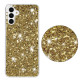 For Samsung Galaxy S24+ 5G Transparent Frame Glitter Powder TPU Phone Case(Gold)