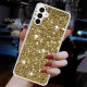 For Samsung Galaxy S24+ 5G Transparent Frame Glitter Powder TPU Phone Case(Gold)