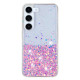 For Samsung Galaxy S23+ 5G Transparent Frame Noctilucent Glitter Powder TPU Phone Case(Pink)