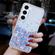 For Samsung Galaxy S23+ 5G Transparent Frame Noctilucent Glitter Powder TPU Phone Case(Purple)