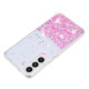 For Samsung Galaxy S24+ 5G Transparent Frame Noctilucent Glitter Powder TPU Phone Case(Pink)