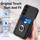 For Samsung Galaxy S24+ 5G R20 Crossbody Rope Ring Card Holder Phone Case(Black)