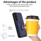 For Samsung Galaxy S24+ 5G R20 Crossbody Rope Ring Card Holder Phone Case(Blue)