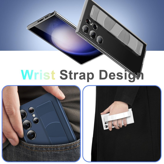 For Samsung Galaxy S24+ 5G Silicone Wristband Holder Phone Case(Clear)