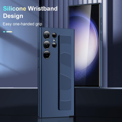 For Samsung Galaxy S24+ 5G Silicone Wristband Holder Phone Case(Black)