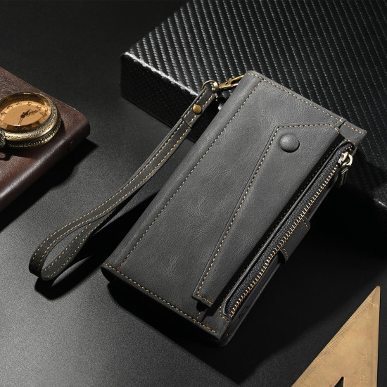For Samsung Galaxy S24+ 5G ESEBLE Retro Frosted RFID Flip Leather Phone Case(Black)