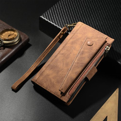 For Samsung Galaxy S24+ 5G ESEBLE Retro Frosted RFID Flip Leather Phone Case(Brown)