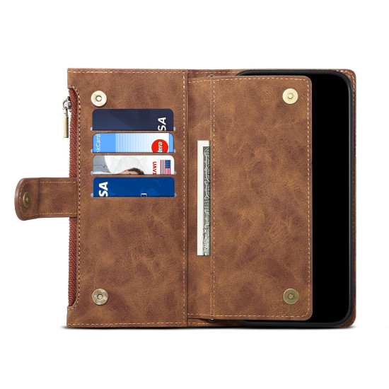 For Samsung Galaxy S24+ 5G ESEBLE Retro Frosted RFID Flip Leather Phone Case(Brown)