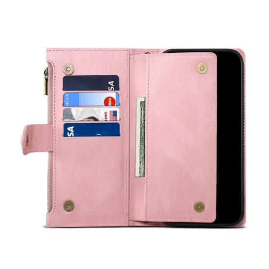 For Samsung Galaxy S24+ 5G ESEBLE Retro Frosted RFID Flip Leather Phone Case(Rose Gold)