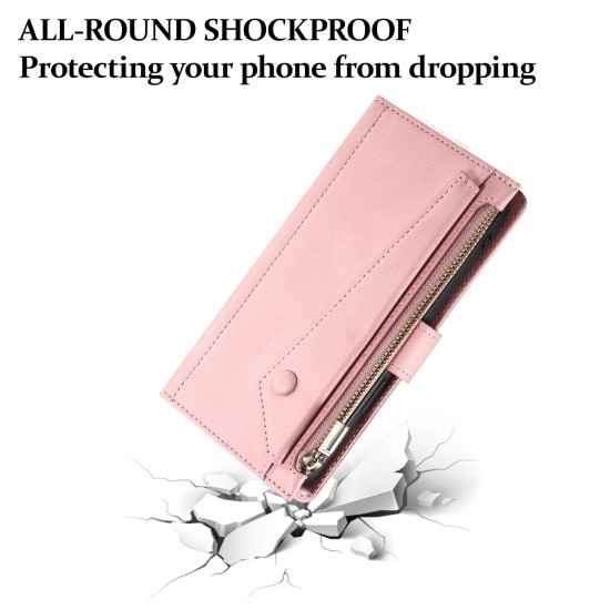 For Samsung Galaxy S24+ 5G ESEBLE Retro Frosted RFID Flip Leather Phone Case(Rose Gold)