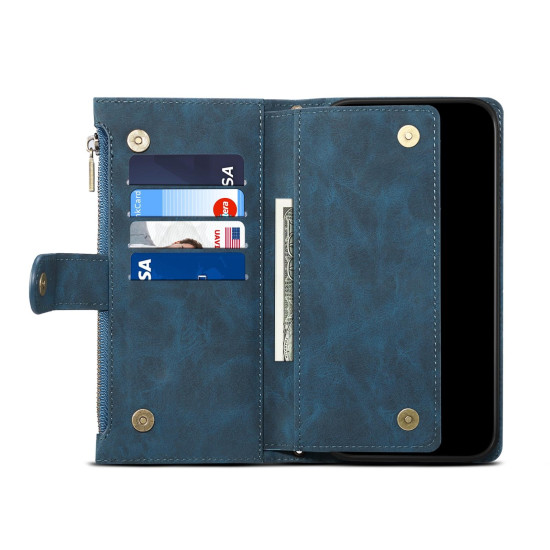 For Samsung Galaxy S24+ 5G ESEBLE Retro Frosted RFID Flip Leather Phone Case(Dark Green)