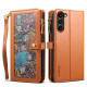 For Samsung Galaxy S24+ 5G ESEBLE Star Series Lanyard Zipper Wallet RFID Leather Case(Brown)