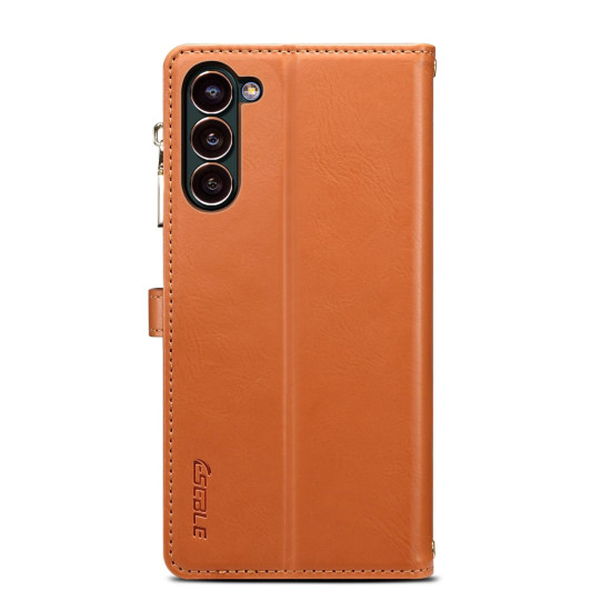 For Samsung Galaxy S24+ 5G ESEBLE Star Series Lanyard Zipper Wallet RFID Leather Case(Brown)