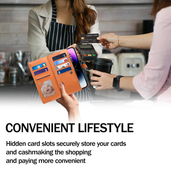 For Samsung Galaxy S24+ 5G ESEBLE Star Series Lanyard Zipper Wallet RFID Leather Case(Brown)
