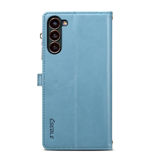 For Samsung Galaxy S24+ 5G ESEBLE Star Series Lanyard Zipper Wallet RFID Leather Case(Blue)