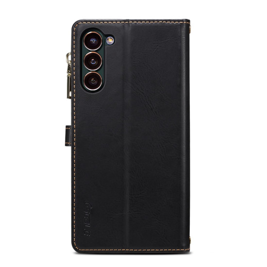 For Samsung Galaxy S24+ 5G ESEBLE Star Series Lanyard Zipper Wallet RFID Leather Case(Black)