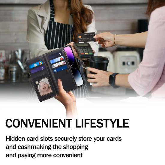 For Samsung Galaxy S24+ 5G ESEBLE Star Series Lanyard Zipper Wallet RFID Leather Case(Black)