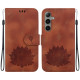 For Samsung Galaxy S24+ 5G Lotus Embossed Leather Phone Case(Brown)