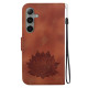 For Samsung Galaxy S24+ 5G Lotus Embossed Leather Phone Case(Brown)