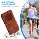For Samsung Galaxy S24+ 5G Lotus Embossed Leather Phone Case(Brown)