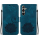 For Samsung Galaxy S24+ 5G Lotus Embossed Leather Phone Case(Dark Blue)