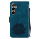 For Samsung Galaxy S24+ 5G Lotus Embossed Leather Phone Case(Dark Blue)