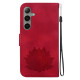 For Samsung Galaxy S24+ 5G Lotus Embossed Leather Phone Case(Red)