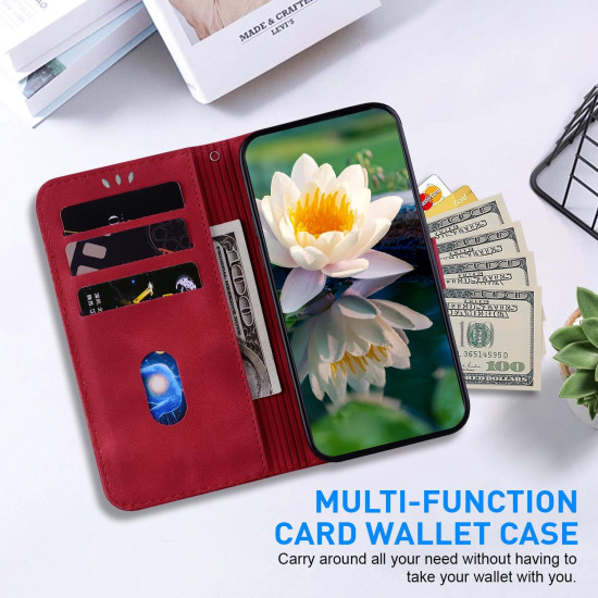 For Samsung Galaxy S24+ 5G Lotus Embossed Leather Phone Case(Red)