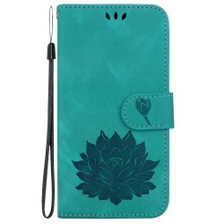 For Samsung Galaxy S24+ 5G Lotus Embossed Leather Phone Case(Green)