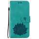 For Samsung Galaxy S24+ 5G Lotus Embossed Leather Phone Case(Green)