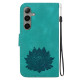 For Samsung Galaxy S24+ 5G Lotus Embossed Leather Phone Case(Green)
