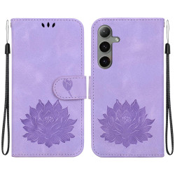 For Samsung Galaxy S24+ 5G Lotus Embossed Leather Phone Case(Purple)