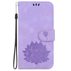 For Samsung Galaxy S24+ 5G Lotus Embossed Leather Phone Case(Purple)
