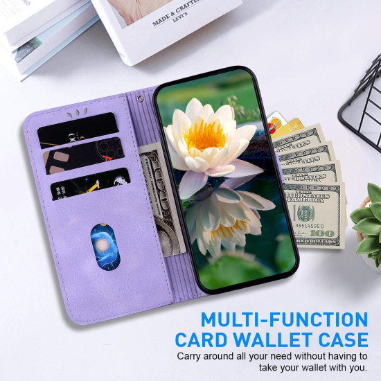 For Samsung Galaxy S24+ 5G Lotus Embossed Leather Phone Case(Purple)