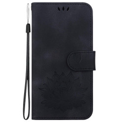 For Samsung Galaxy S24+ 5G Lotus Embossed Leather Phone Case(Black)