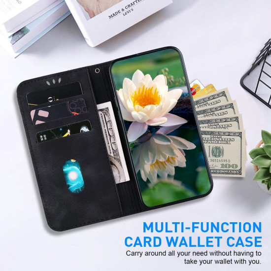 For Samsung Galaxy S24+ 5G Lotus Embossed Leather Phone Case(Black)