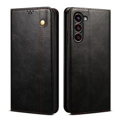 For Samsung Galaxy S24+ 5G Oil Wax Crazy Horse Texture Leather Phone Case(Black)