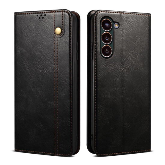 For Samsung Galaxy S24+ 5G Oil Wax Crazy Horse Texture Leather Phone Case(Black)