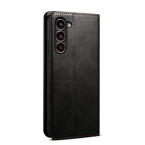 For Samsung Galaxy S24+ 5G Oil Wax Crazy Horse Texture Leather Phone Case(Black)