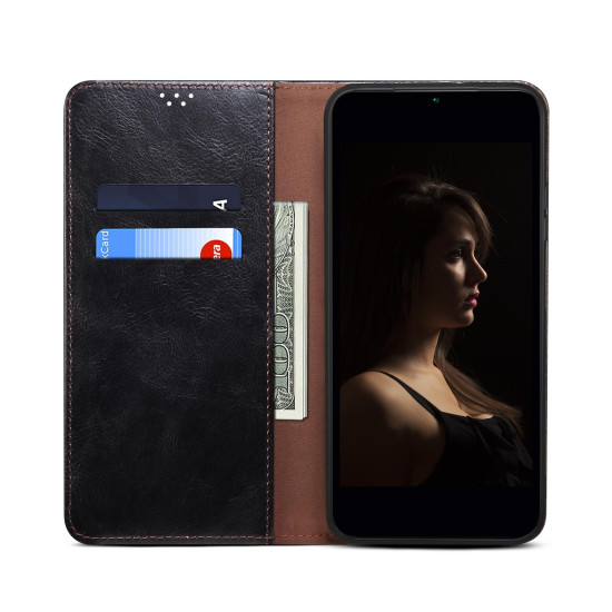 For Samsung Galaxy S24+ 5G Oil Wax Crazy Horse Texture Leather Phone Case(Black)