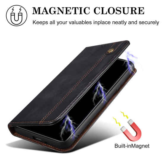 For Samsung Galaxy S24+ 5G Oil Wax Crazy Horse Texture Leather Phone Case(Black)