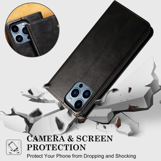 For Samsung Galaxy S24+ 5G Oil Wax Crazy Horse Texture Leather Phone Case(Black)
