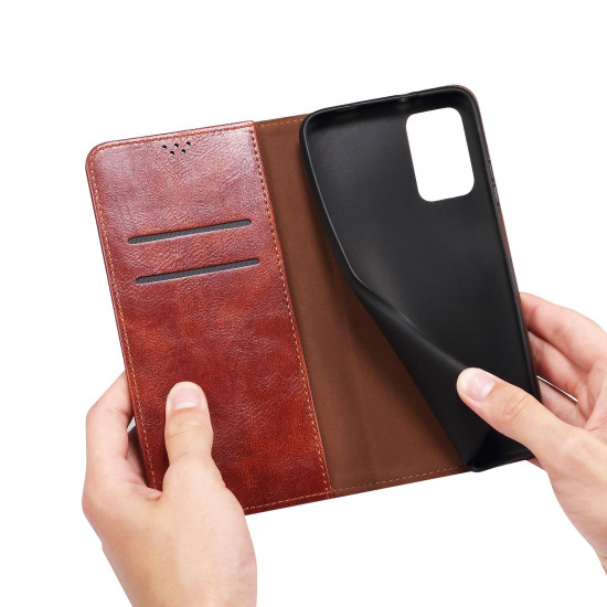 For Samsung Galaxy S24+ 5G Oil Wax Crazy Horse Texture Leather Phone Case(Brown)