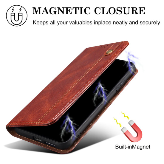 For Samsung Galaxy S24+ 5G Oil Wax Crazy Horse Texture Leather Phone Case(Brown)